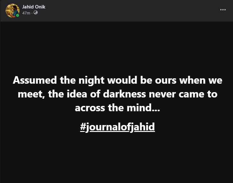 Assumed the night would be ours when we meet